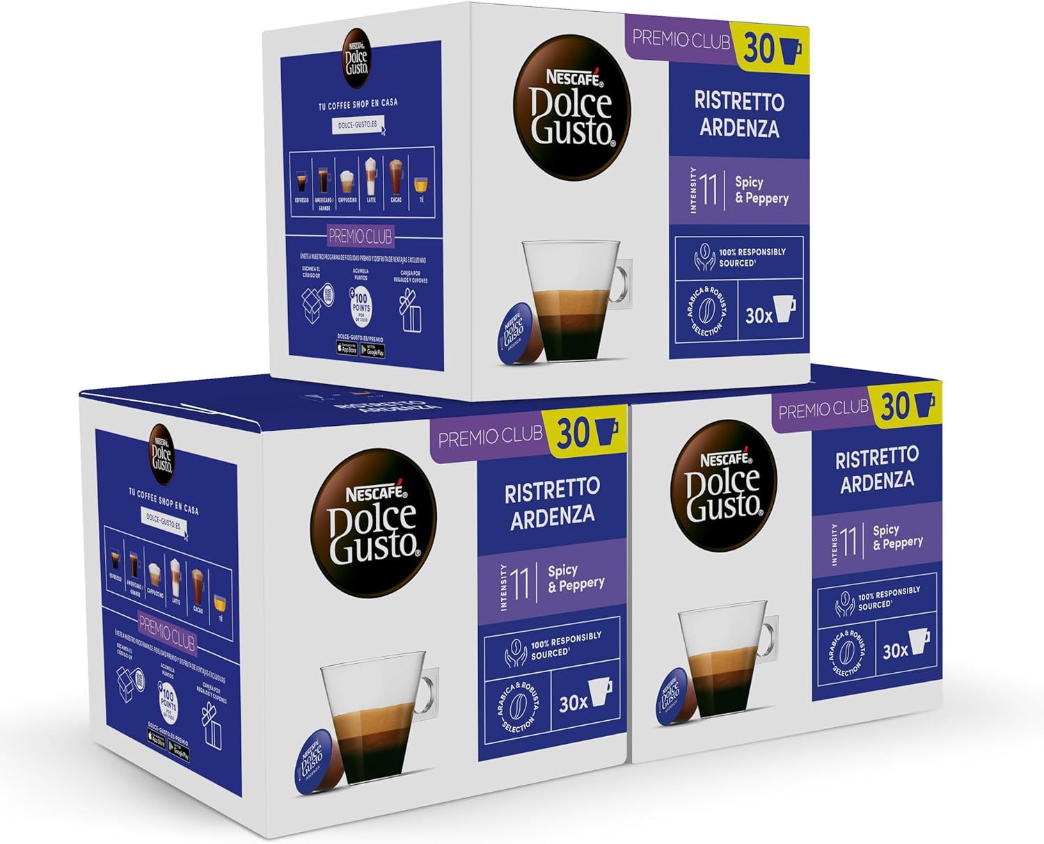 81P4eFO6AwL._AC_SL1500_ NESCAFÉ Dolce Gusto Espresso Ristretto Ardenza - Cápsulas de Café, 90 Cápsulas (3 x 30) - Intensidad 11 - Café arábica - Originales para cafeteras Dolce Gusto - Imagen 1