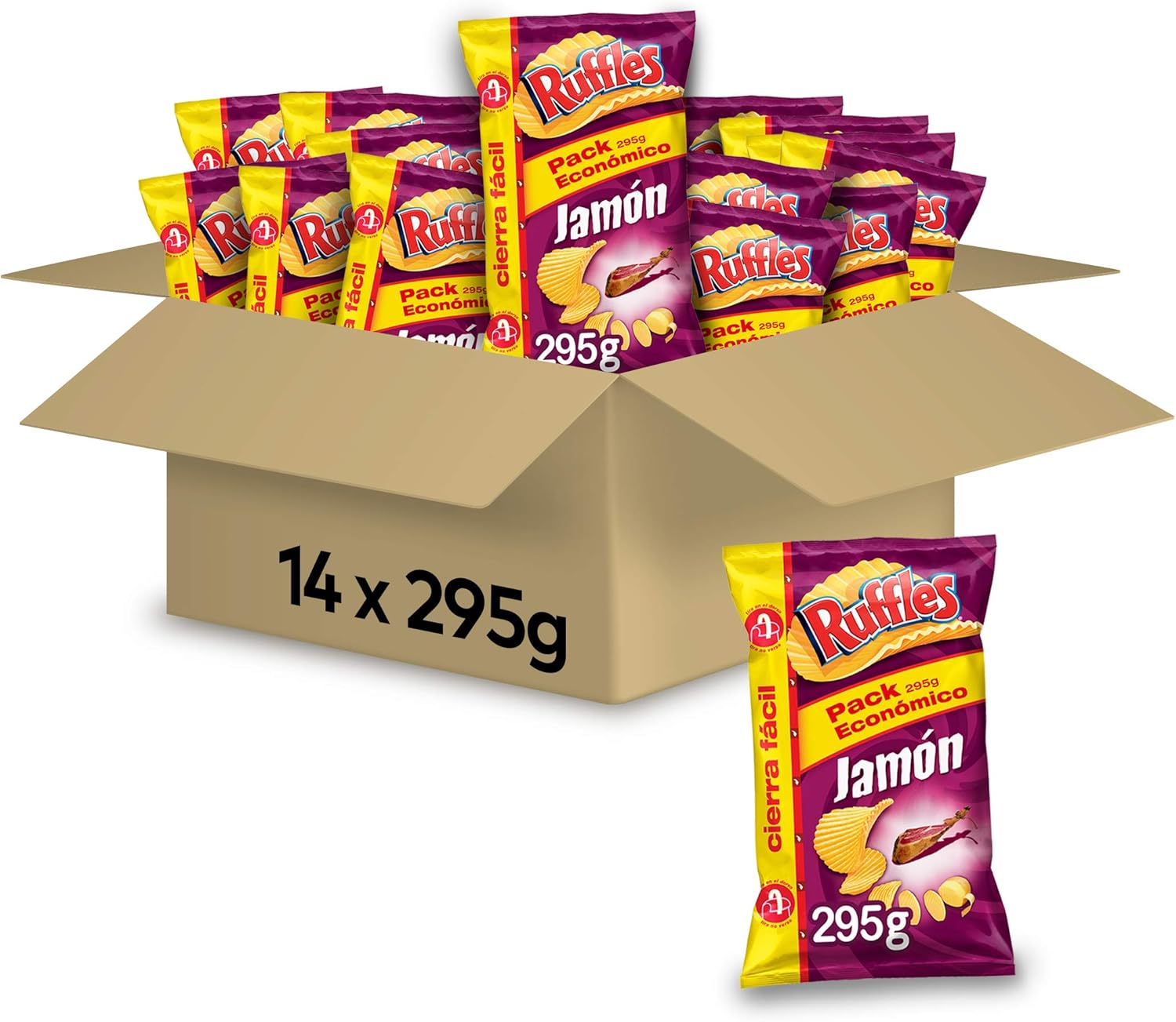 81jq55PNTWL._AC_SL1500_ Ruffles Jamon 295 g - Pack de 14 - Imagen 1