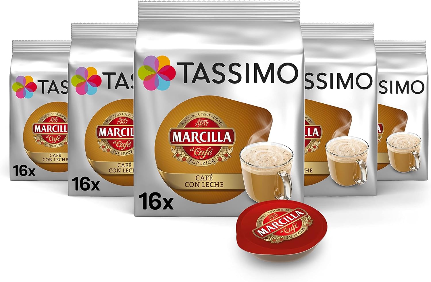 81t-t2O8RML._AC_SL1500_ Marcilla Cápsulas de Café Con leche | 80 Cápsulas Compatibles Tassimo - Imagen 1
