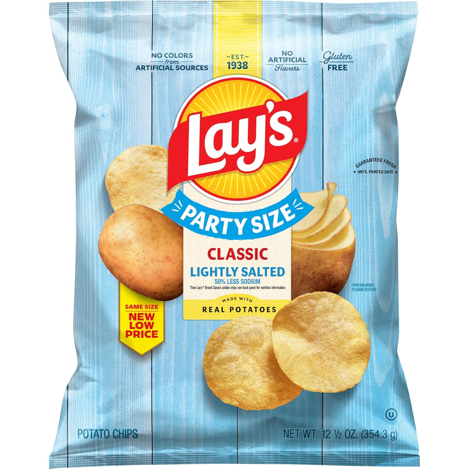 主图1 Lay's Tamaño fiesta ligeramente saladas, 12.5 onzas - Imagen 1